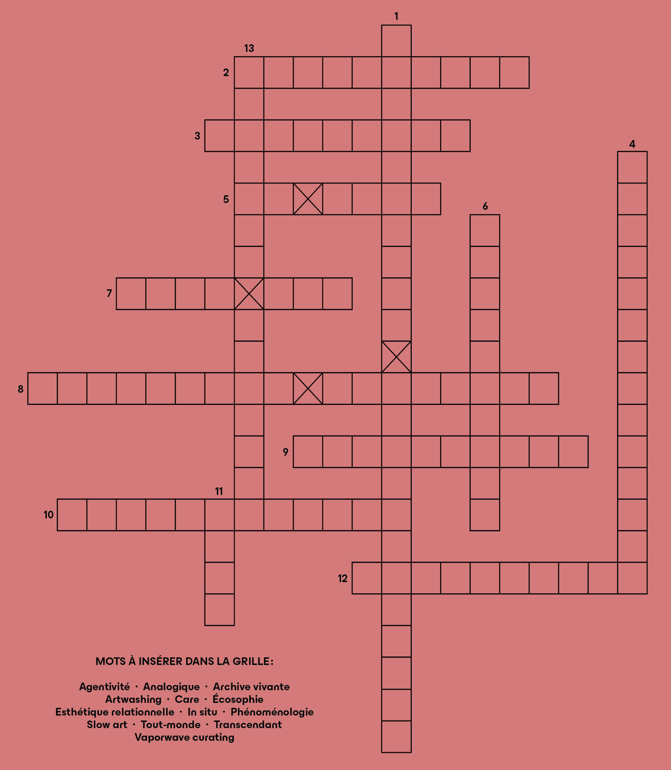 mots croisés rose